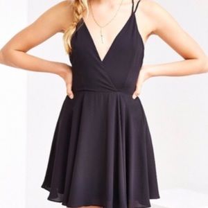 Urban Outfitters Black Chiffon Skater Dress